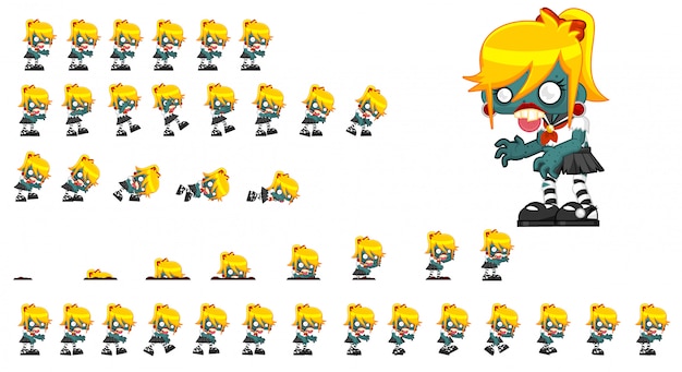 Zombie Girl Game Sprite