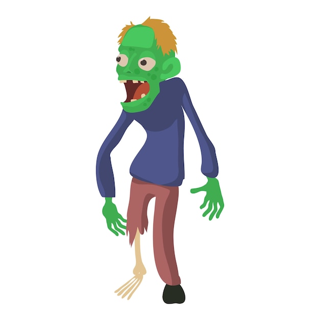 Zombie sin icono de pierna Ilustración de dibujos animados de icono de vector zombie para web