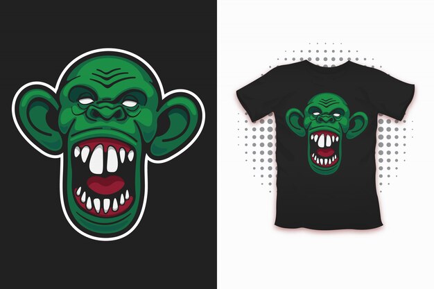 Zombie mono estampado para diseño de camiseta