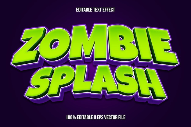 Zombie Splash Efecto de texto editable Estilo de gradiente de relieve en 3D
