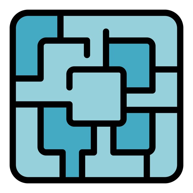 Zona de comodidad laberinto icono contorno vector trabajo de negocios la gente teme el color plano