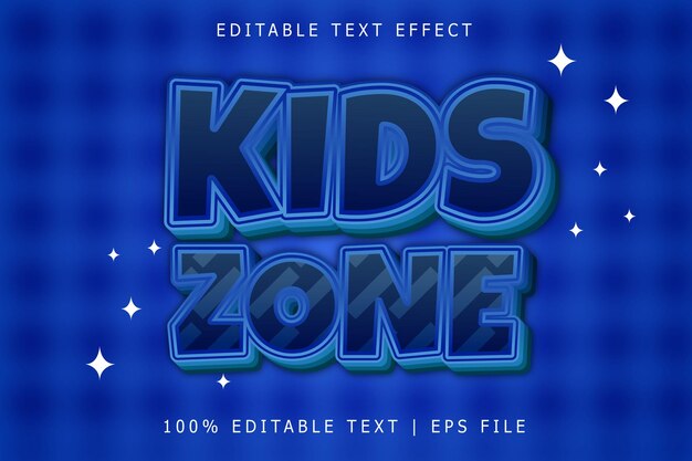 Zona de niños Efecto de texto editable Relieve en 3 dimensiones estilo moderno