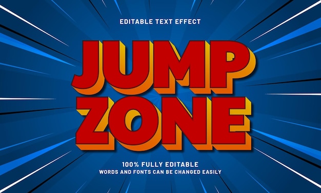 zona de salto efectos de texto editables con un tema bueno y de juego