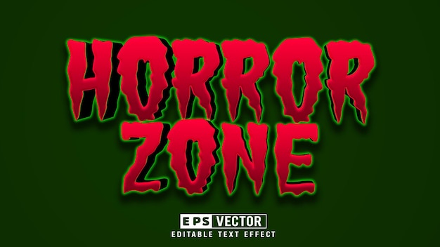 Zona de terror editable Efecto de texto editable en 3d con fondo