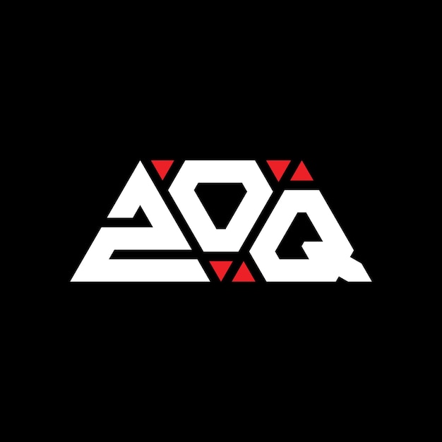 Vector zoq diseño de logotipo de letra triangular con forma de triángulo zoq triángulo logotipo de diseño monograma zoq vector triángulo plantilla de logotipo con color rojo zoq logotipo triangular sencillo elegante y lujoso logotipo zoq