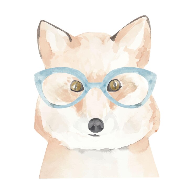Zorro con gafas graciosas