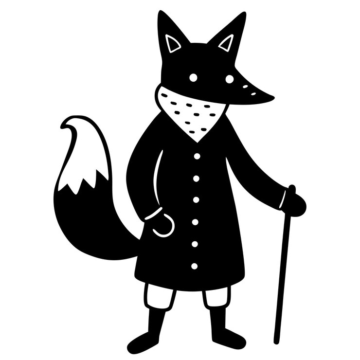 Vector el zorro navideño con sombrero y zapatos festivos