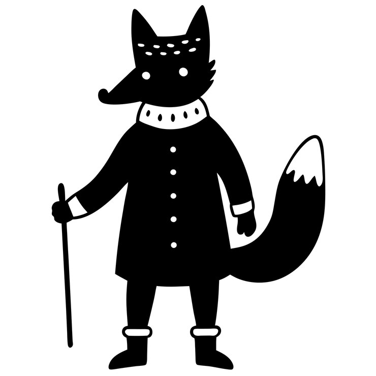 Vector el zorro navideño con sombrero y zapatos festivos