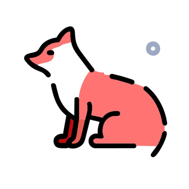 zorro de tamaño completo icono del cuerpo línea rota