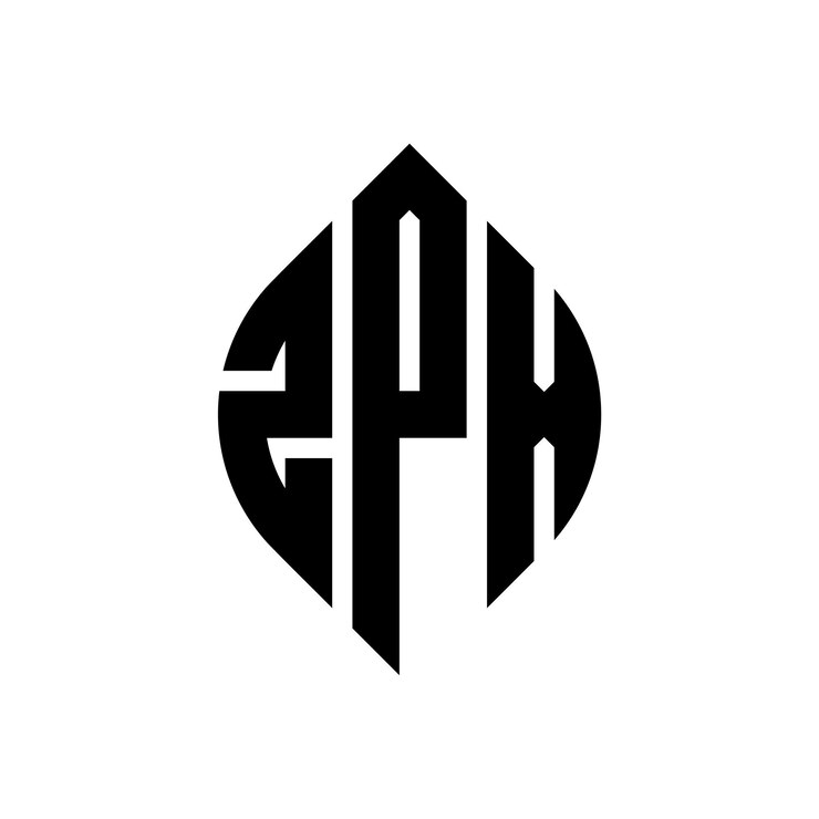 Vector zpx diseño de logotipo de letras circulares con forma de círculo y elipse zpx letras elípticas con estilo tipográfico las tres iniciales forman un logotipo de círculo zpx emblema de círculo monograma abstracto letra marca vector