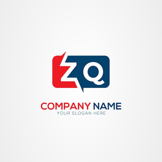 ZQ o QZ Creative Modern Letters Elemento de diseño del logotipo