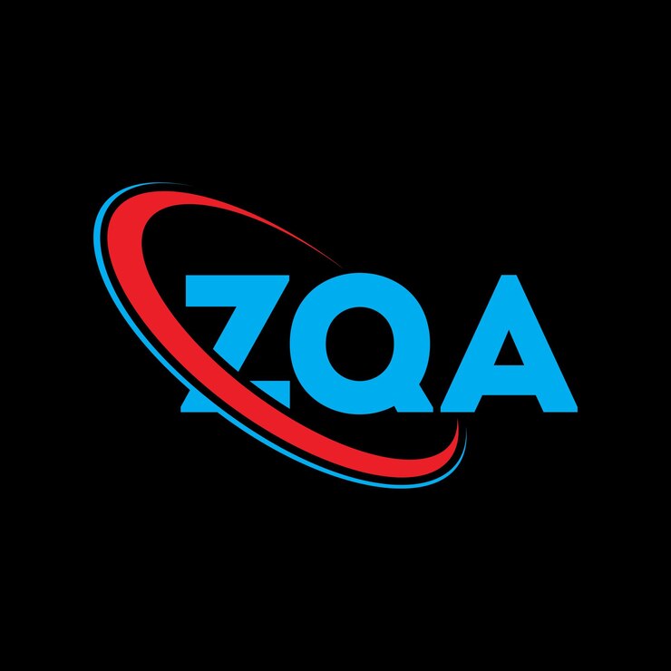Vector zqa logotipo zqa letra zqa diseño de logotipo de letra iniciales zqa logotipo vinculado con círculo y mayúscula logotipo monograma zqa tipografía para negocios de tecnología y marca inmobiliaria