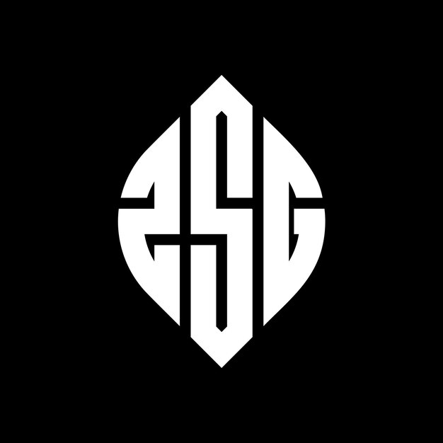 ZSG diseño de logotipo de letras circulares con forma de círculo y elipse ZSG letras elípticas con estilo tipográfico Las tres iniciales forman un logotipo de círculo ZSG emblema de círculo Monograma abstracto letra marca vector