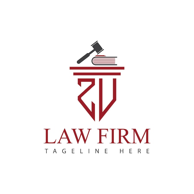 ZU Conjunto de plantillas gráficas vectoriales de diseño de logotipo de justicia de un bufete de abogados moderno