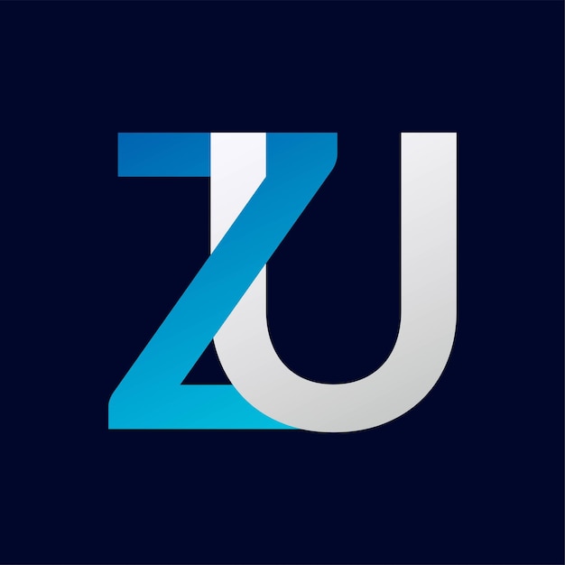 ZU letra logotipo colorido en el círculo Ilustración del logotipo vectorial