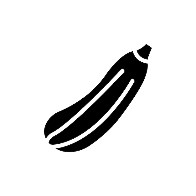 Zucchini Icon Set Zucchini de verano fresco Símbolo vectorial de verduras en estilo negro lleno y delineado Símbolo de alimentos de calabacín saludable