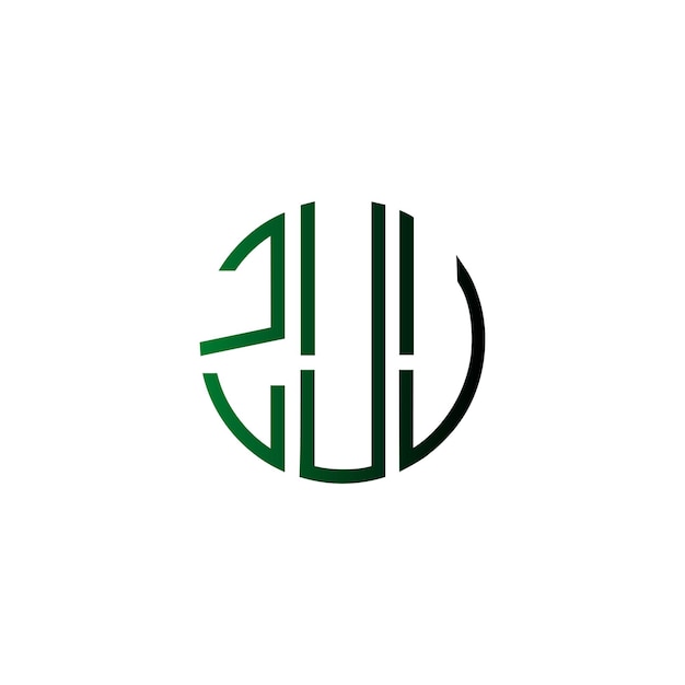 Zuu círculo moderno minimalista sencillo monograma diseño de logotipo de lujo para la marca