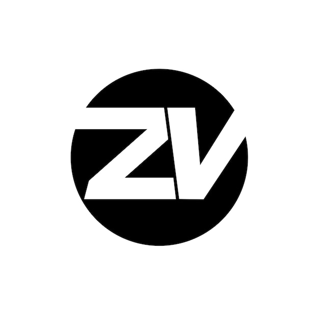 ZV empresa nombre letras iniciales monograma ZV letras vector icono