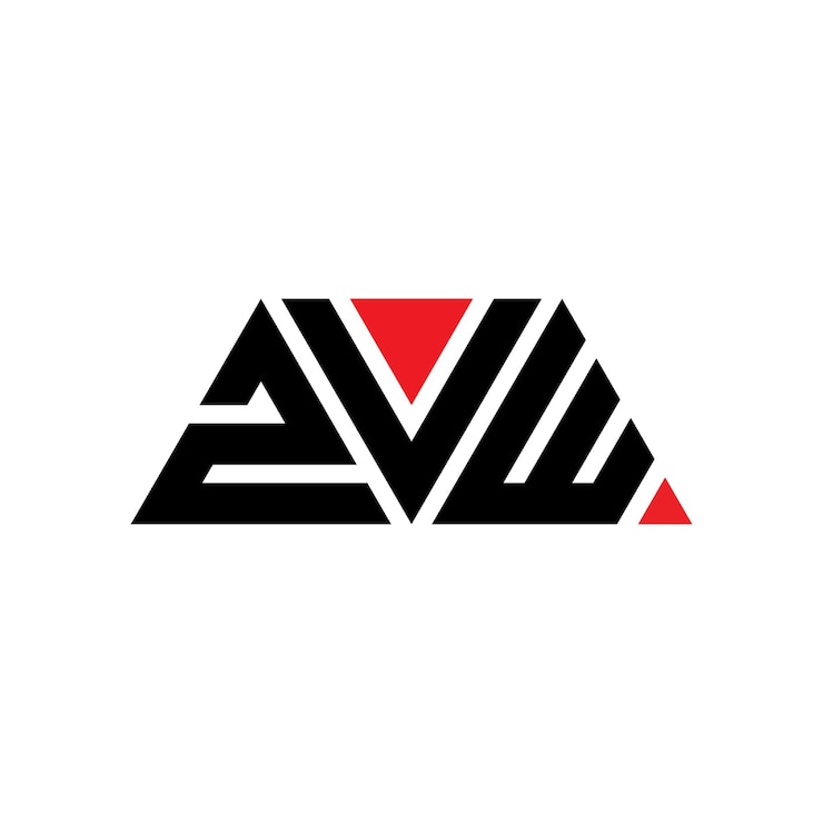 Vector zvw diseño de logotipo de letra triangular con forma de triángulo zvw diseñador de logotipo triangular monograma zvw triángulo vectorial plantilla de logotipo con color rojo zvw logo triangular sencillo elegante y lujoso logotipo zvw