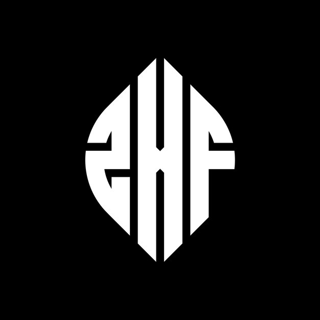 ZXF diseño de logotipo de letras circulares con forma de círculo y elipse ZXF letras elípticas con estilo tipográfico Las tres iniciales forman un logotipo de círculo ZXF emblema de círculo Monograma abstracto letra marca vector