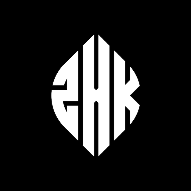 ZXK diseño de logotipo de letras circulares con forma de círculo y elipse ZXK letras elípticas con estilo tipográfico Las tres iniciales forman un logotipo de círculo ZXK emblema de círculo Monograma abstracto letra marca vector