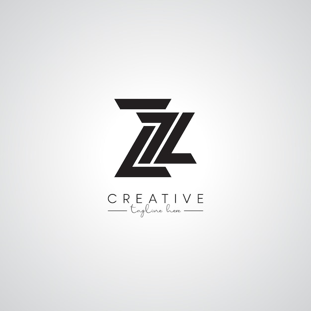 ZZ Letra Moderno Artístico Abstracto Diseño de Logotipo Basado en Template Vectorial Inicial