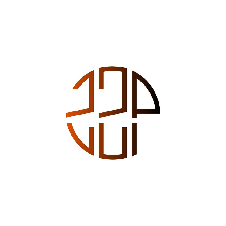Vector zzp creativo círculo inicial atemporal espacio negativo diseño de logotipo de monograma