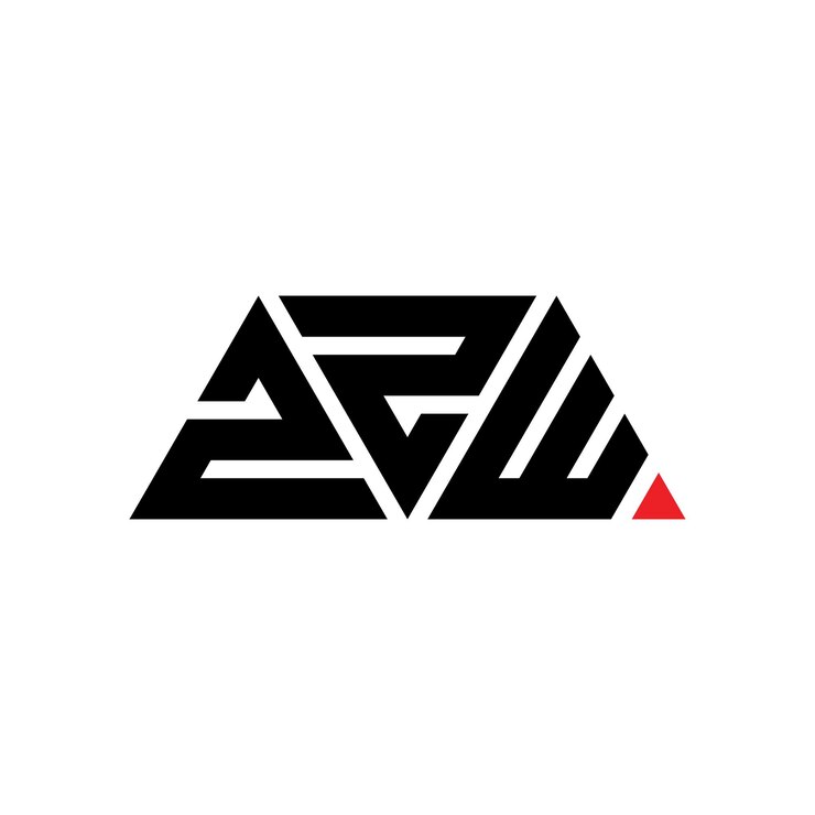 Vector zzw diseño de logotipo de letra triangular con forma de triángulo zzw diseñador de logotipo triangular monograma zzw triángulo vectorial plantilla de logotipo con color rojo zzw logo triangular sencillo elegante y lujoso logotipo zzw