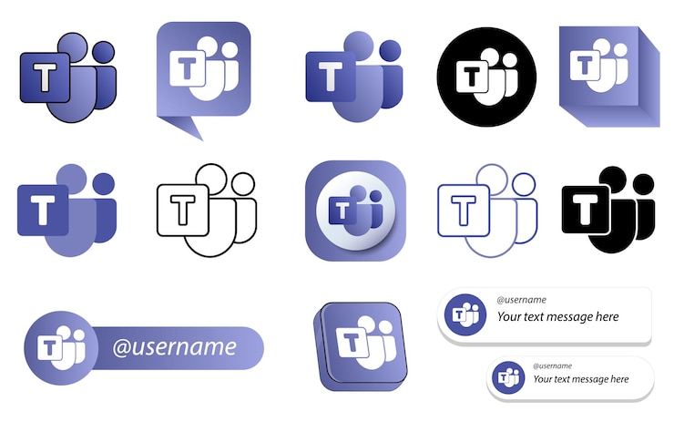 Vector Gratis 14 microsoft team social media icon pack