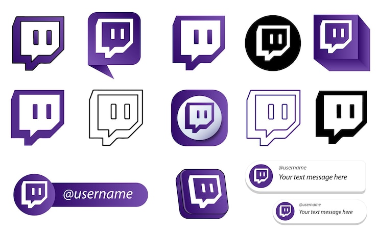 Vector Gratis 14 twitch social media icon pack