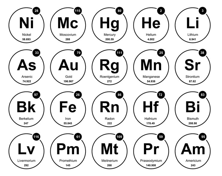 Vector Gratis 20 preiodic table of the elements icon pack design vector illustration