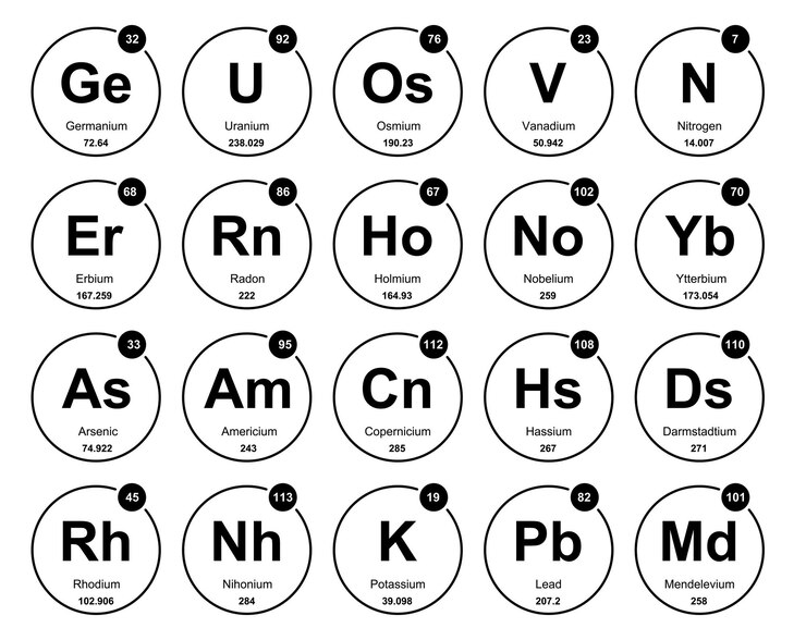 Vector Gratis 20 preiodic table of the elements icon pack design vector illustration
