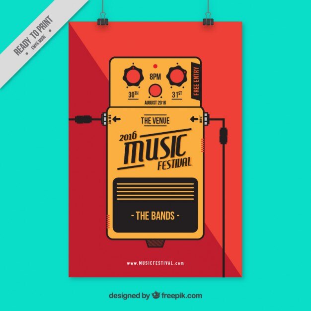 Vector Gratis 2016 musical festival poster