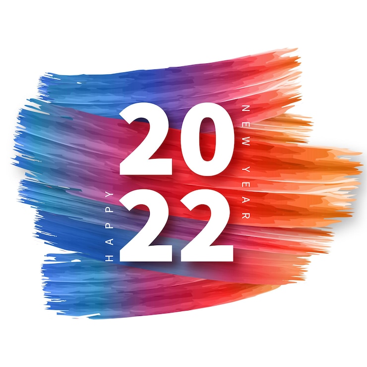 Vector Gratis 2022 happy new year background with colorful splash