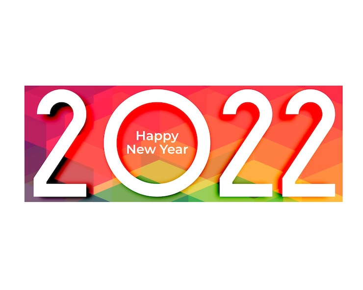 Vector Gratis 2022 happy new year colorful paper style background