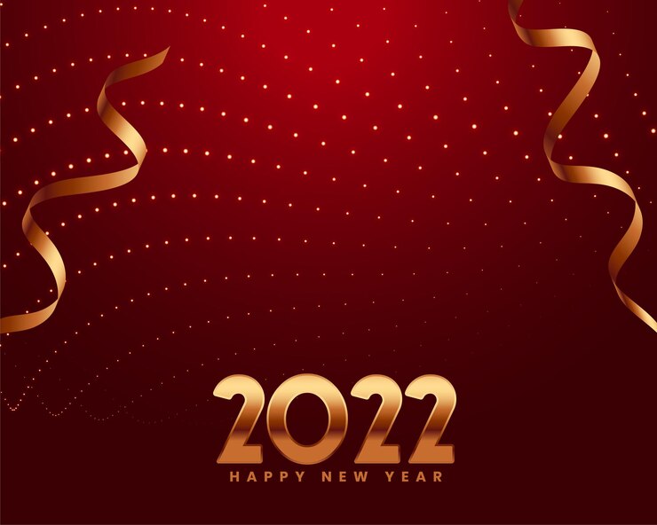 Vector Gratis 2022 red happy new year celebration background