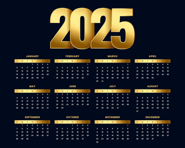 Vector Gratis 2025 new year calendar template in premium style