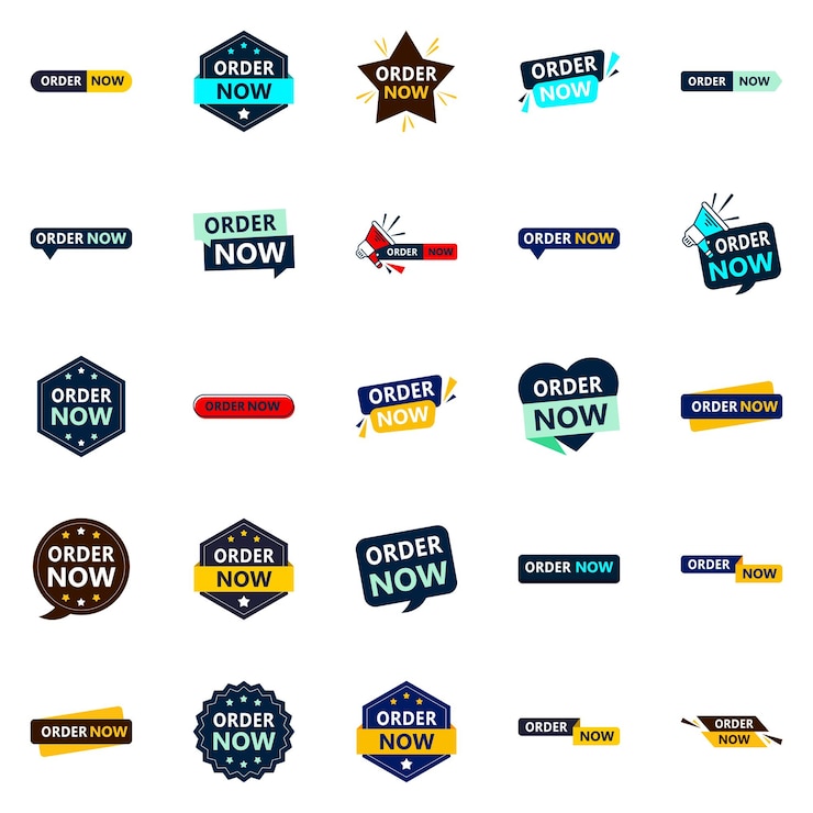 Vector Gratis 25 banner pesan sekarang yang menarik perhatian
