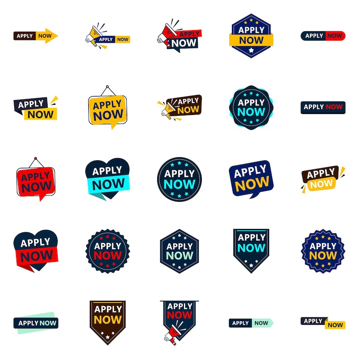 Vector Gratis 25 professional apply now banners to take your business to the next level