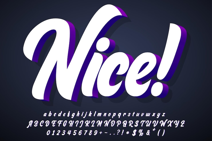 Vector Gratis 3d alphabet design in dark background