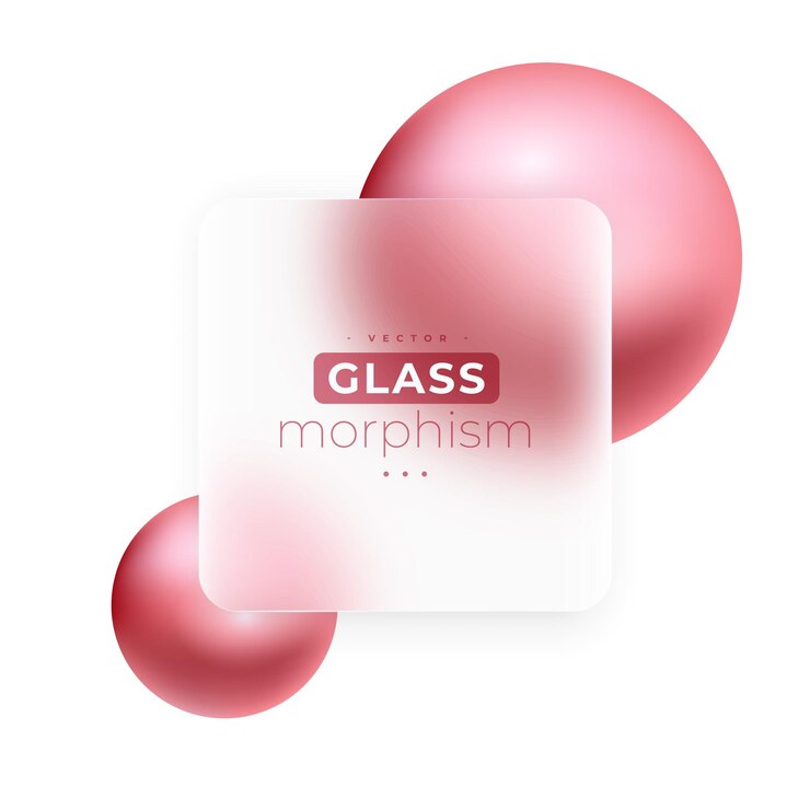 Vector Gratis 3d geometric shape glassmorphism background with frosted glass