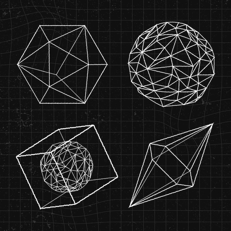 Vector Gratis 3d geometric shape set vector