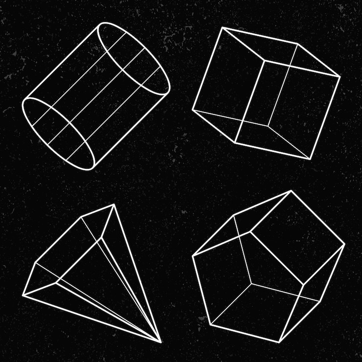 Vector Gratis 3d geometric shape set vector