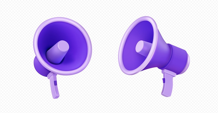 Vector Gratis 3d icons of loudspeaker megaphone