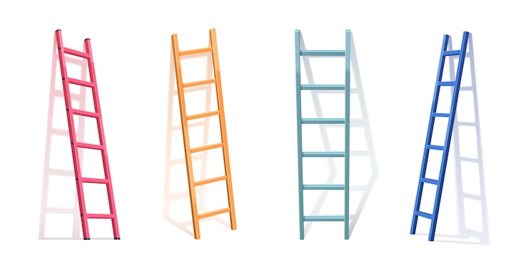 Vector Gratis 3d metal ladder isolated vector realistic stair