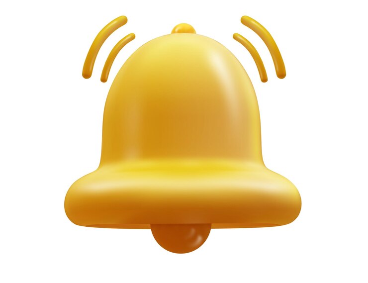 Vector Gratis 3d notification bell realistic icon isolated on white background vector social media element