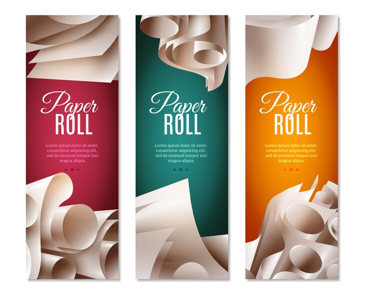 Vector Gratis 3d paper rolls banners