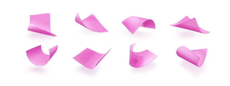 Vector Gratis 3d pink paper page fly sheet falling on wind
