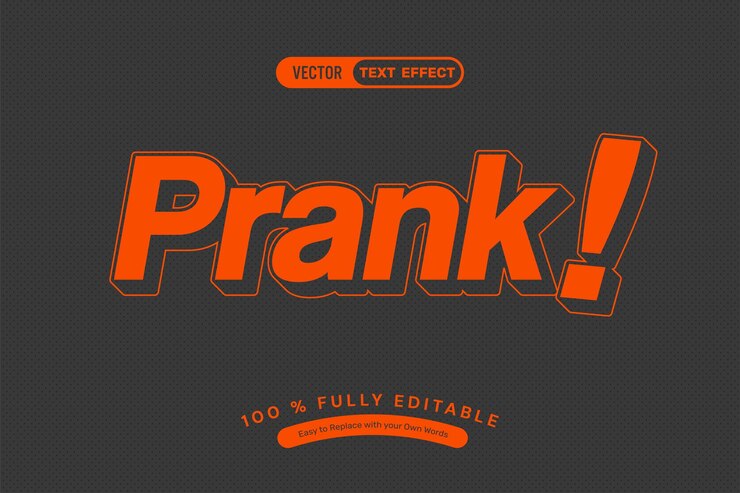 Vector Gratis 3d prank editable text effect