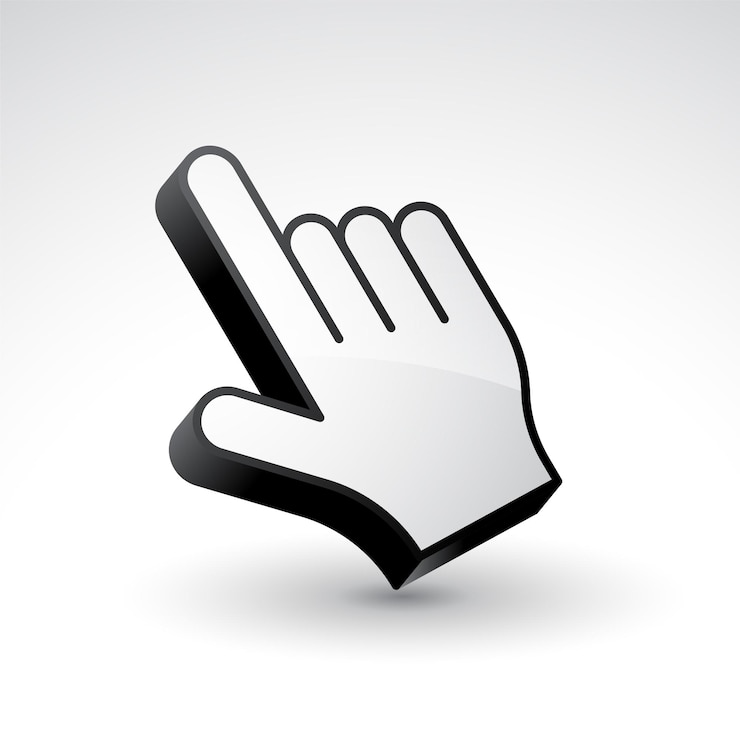 Vector Gratis 3d style hand finger cursor symbol design